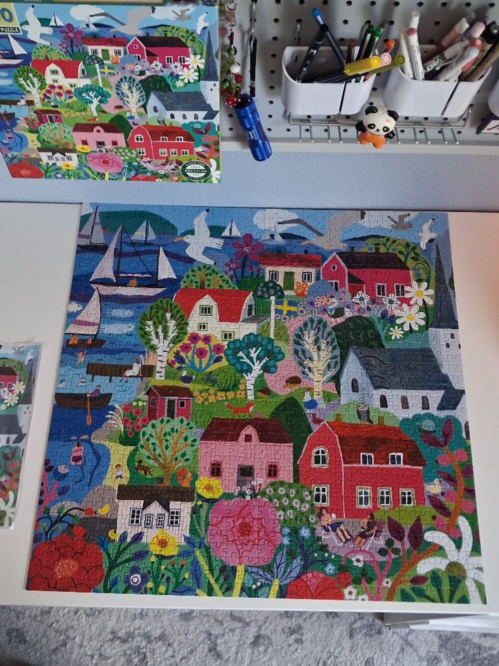 EEboo Swedish Fishing Village 1000 piece puzzle complete colorful and fun - Picture 5 of 8